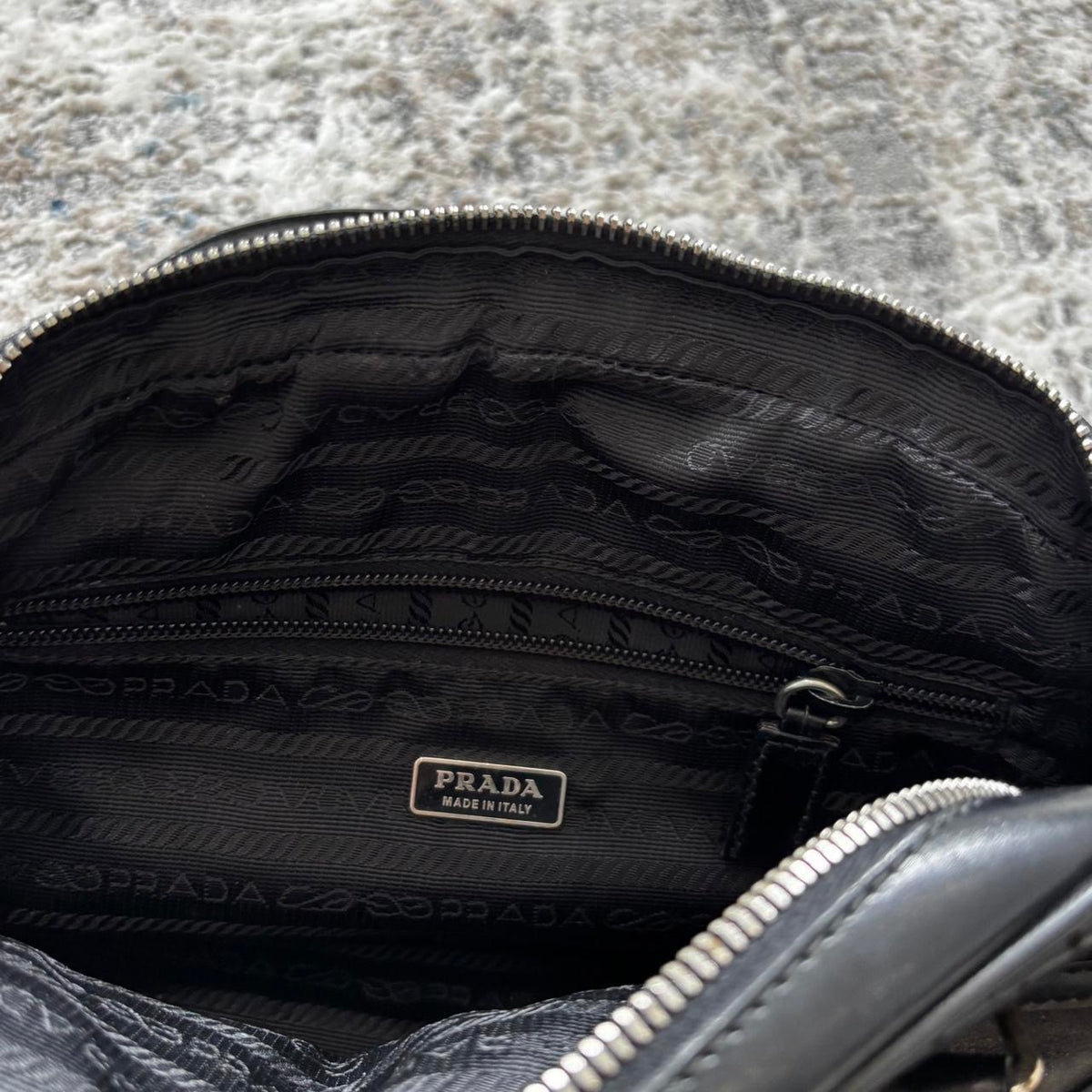 Prada SS00 Black Leather Bowling Bag