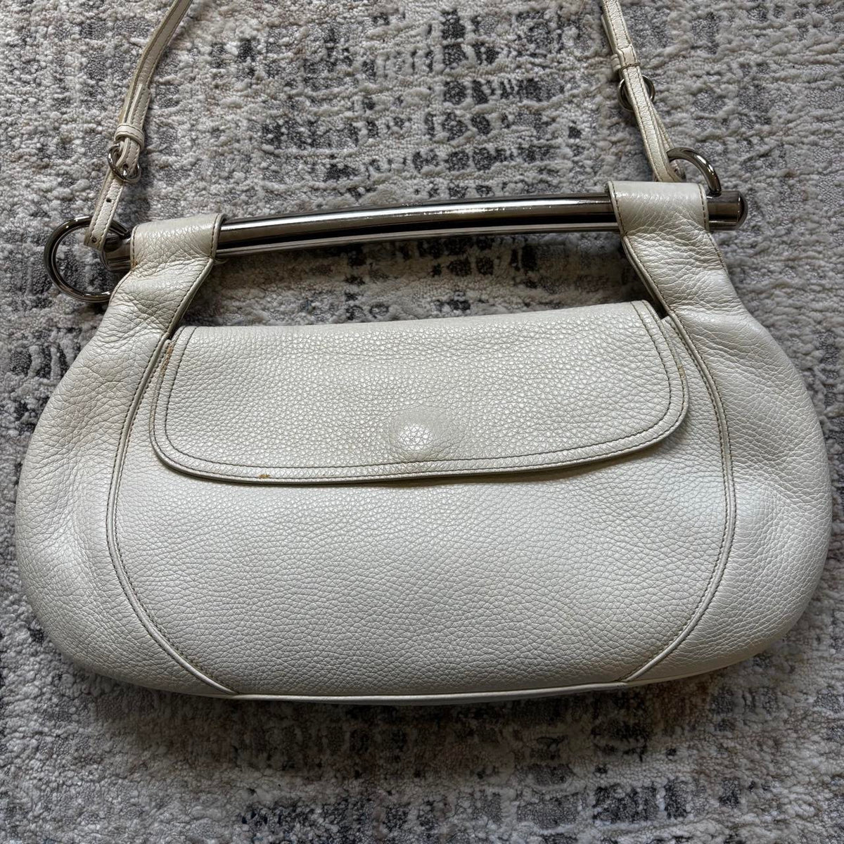 Prada SS2003 White Metal Handle Bag
