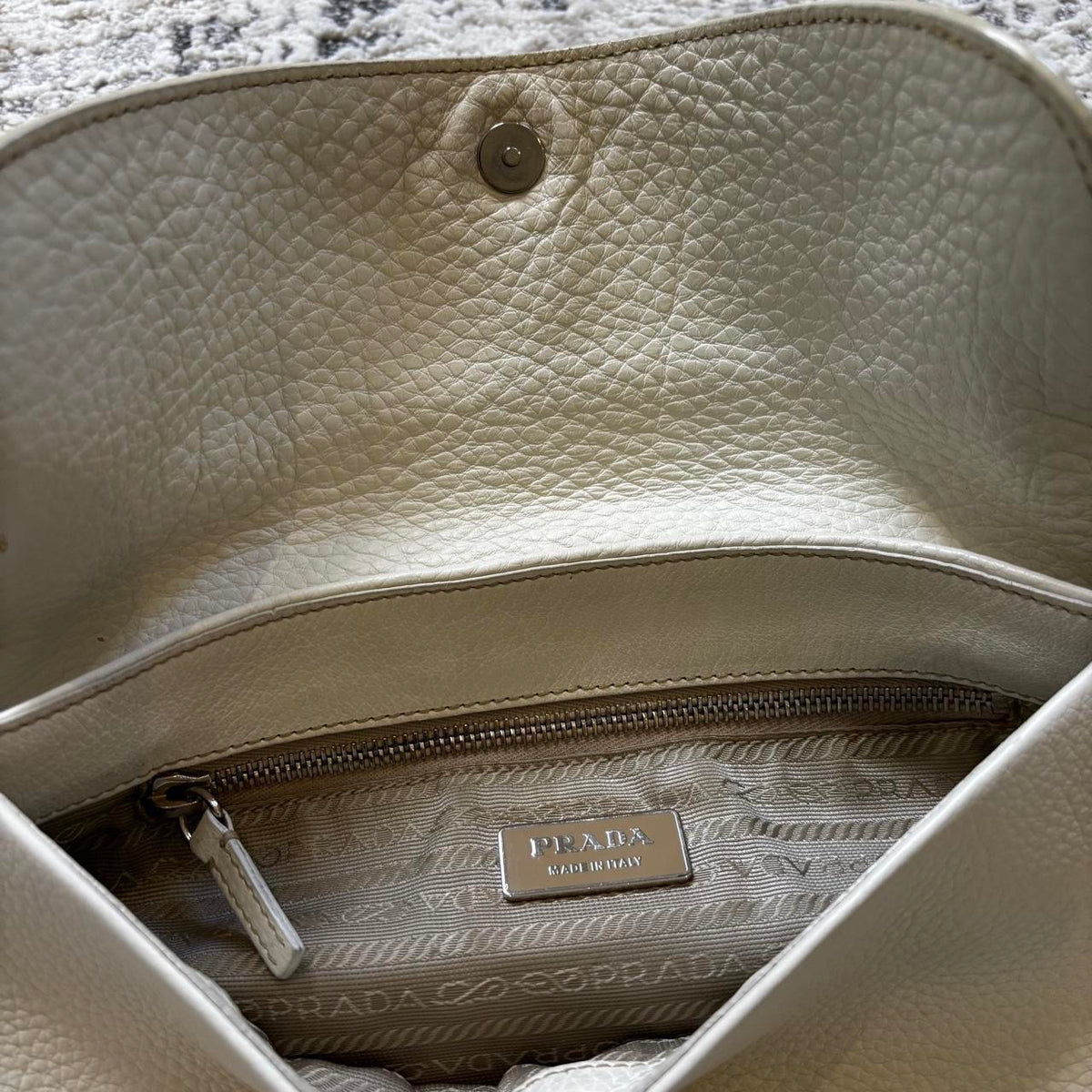 Prada SS2003 White Metal Handle Bag
