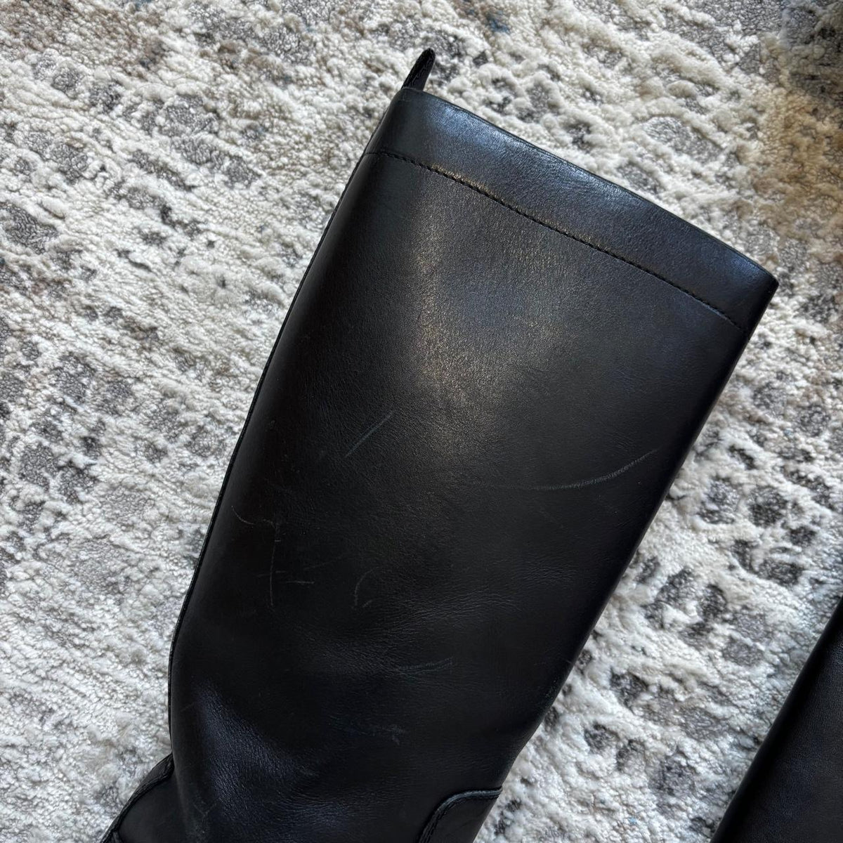 Prada 2004 Black Lug Sole Leather Boots