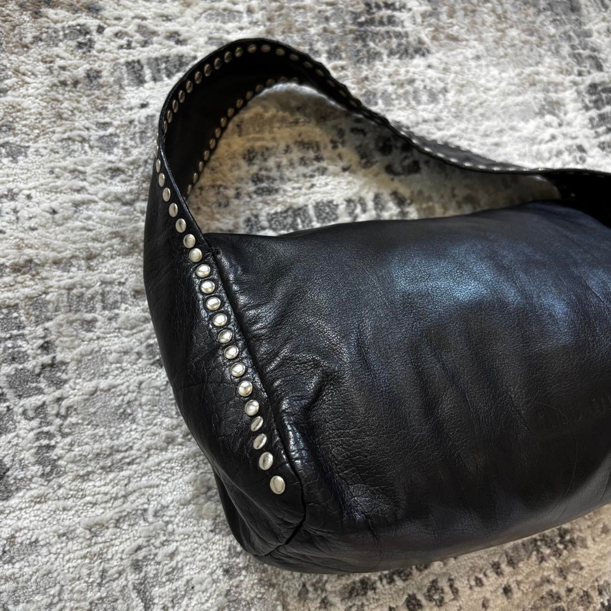 Miu Miu Black Leather Studded Bag