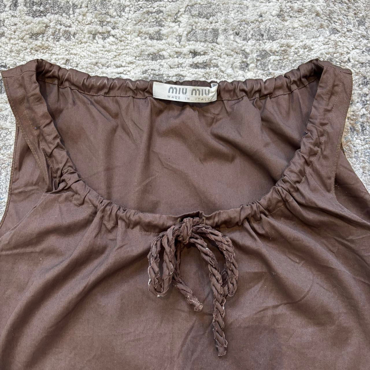 Miu Miu SS1999 Brown Tie Top