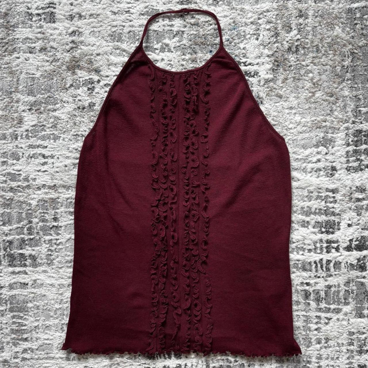 Prada SS2000 Burgundy Halter Top