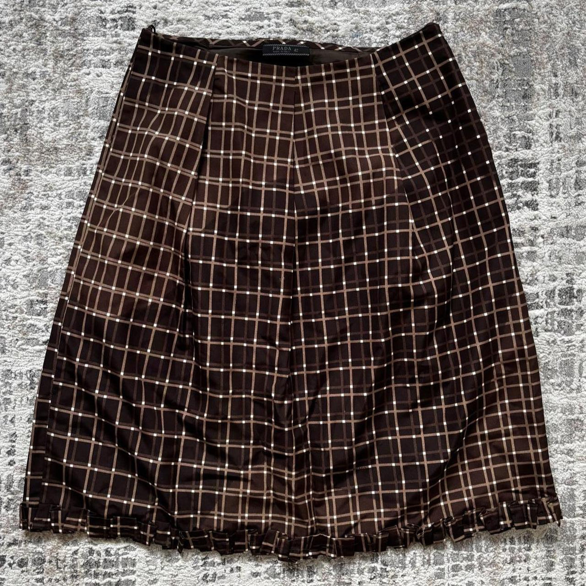Prada SS99 Runway Silk Midi Ruffle Skirt