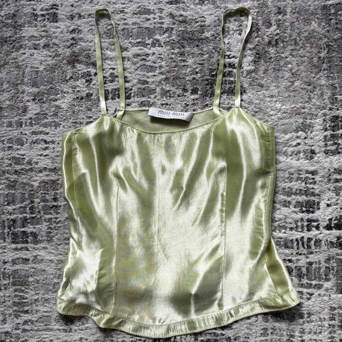 Miu Miu 1990s Green Silk Top