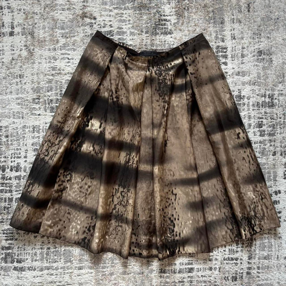 Prada FW2004 Leopard Print Midi Skirt