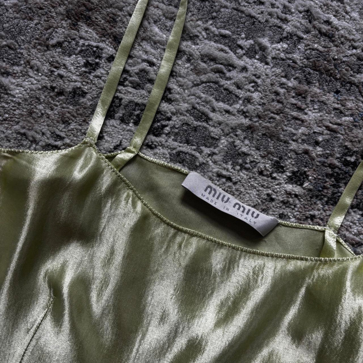 Miu Miu 1990s Green Silk Top