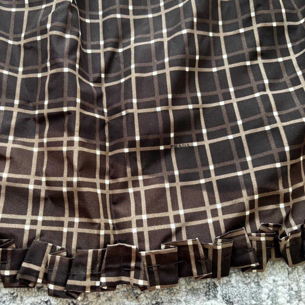 Prada SS99 Runway Silk Midi Ruffle Skirt