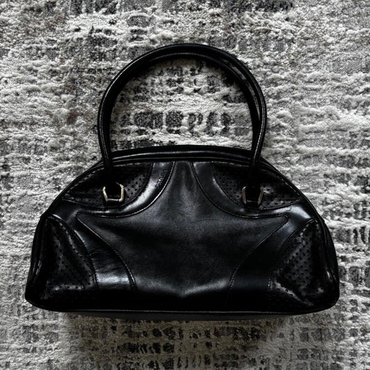 Prada SS00 Black Leather Bowling Bag