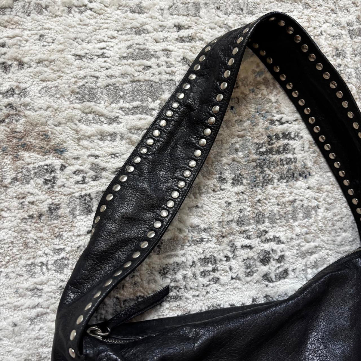 Miu Miu Black Leather Studded Bag