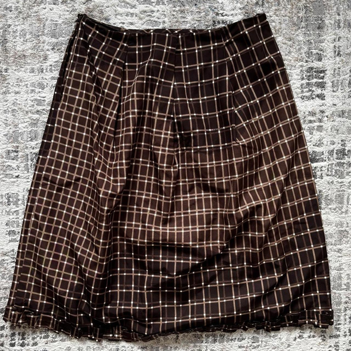 Prada SS99 Runway Silk Midi Ruffle Skirt