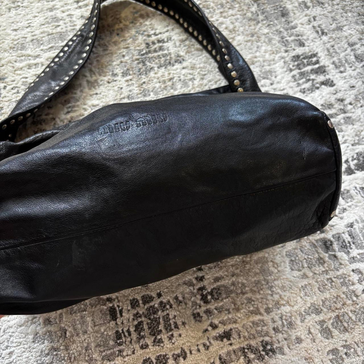 Miu Miu Black Leather Studded Bag