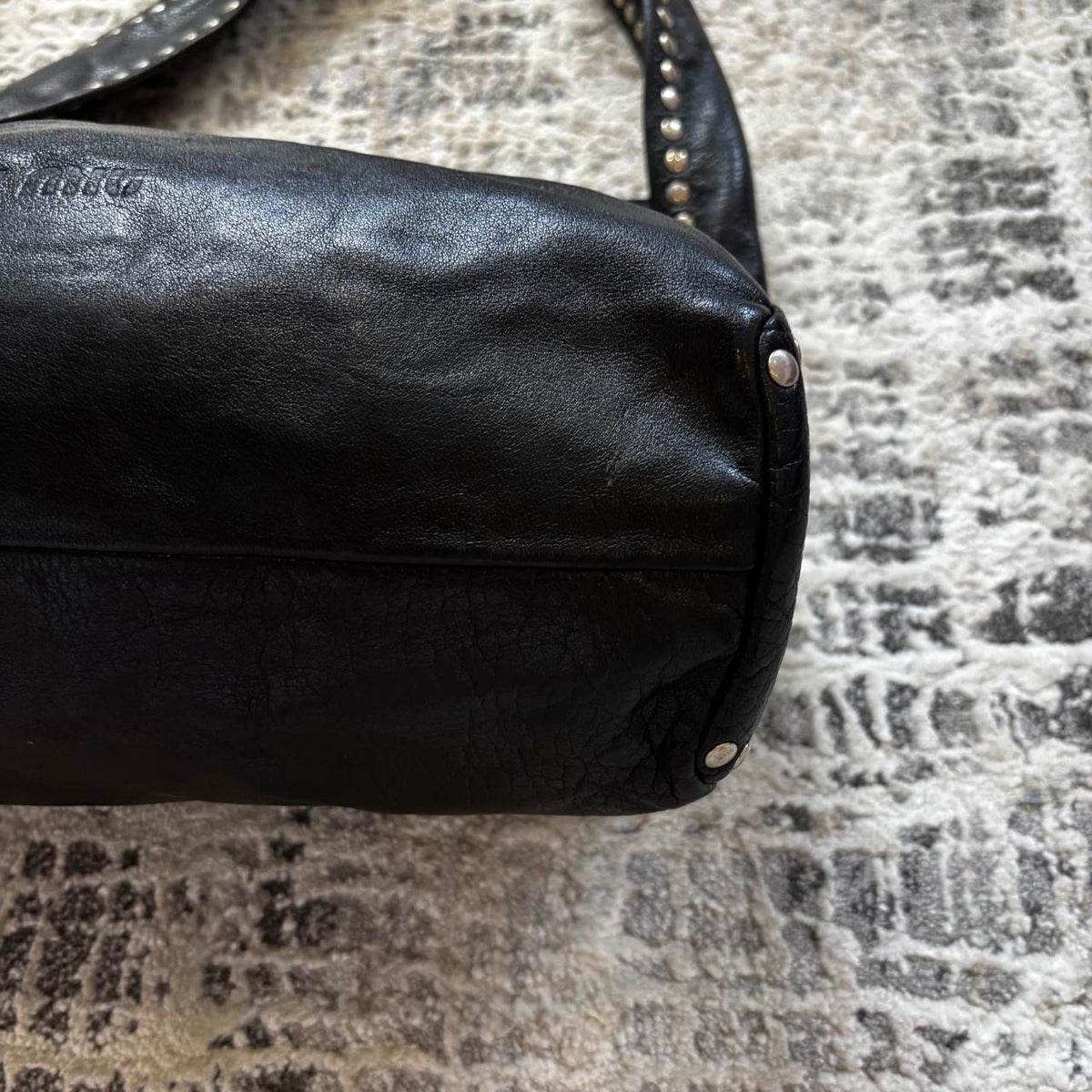Miu Miu Black Leather Studded Bag