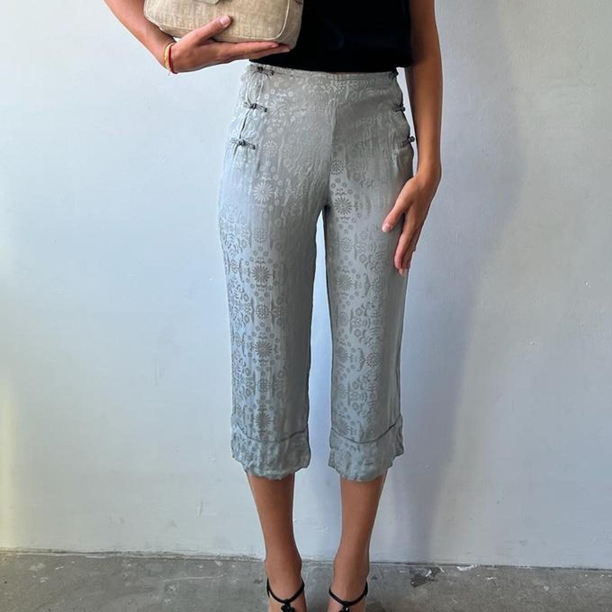 Miu Miu SS2003 Cheongsam Silk Capri Trousers