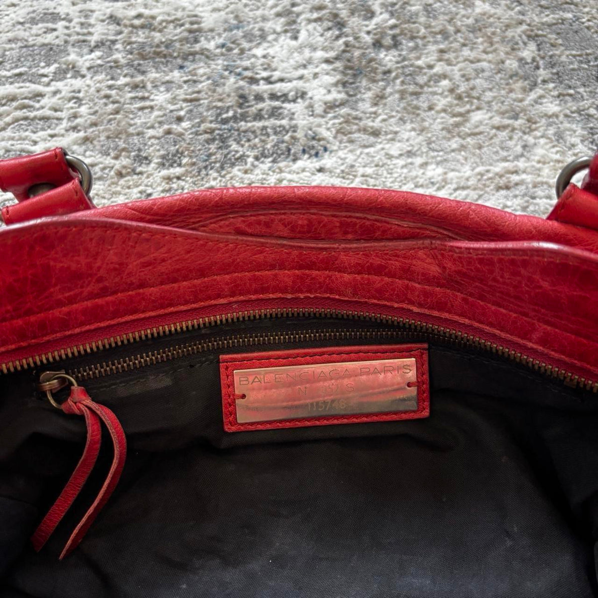 Balenciaga 2000s Red Leather City Bag