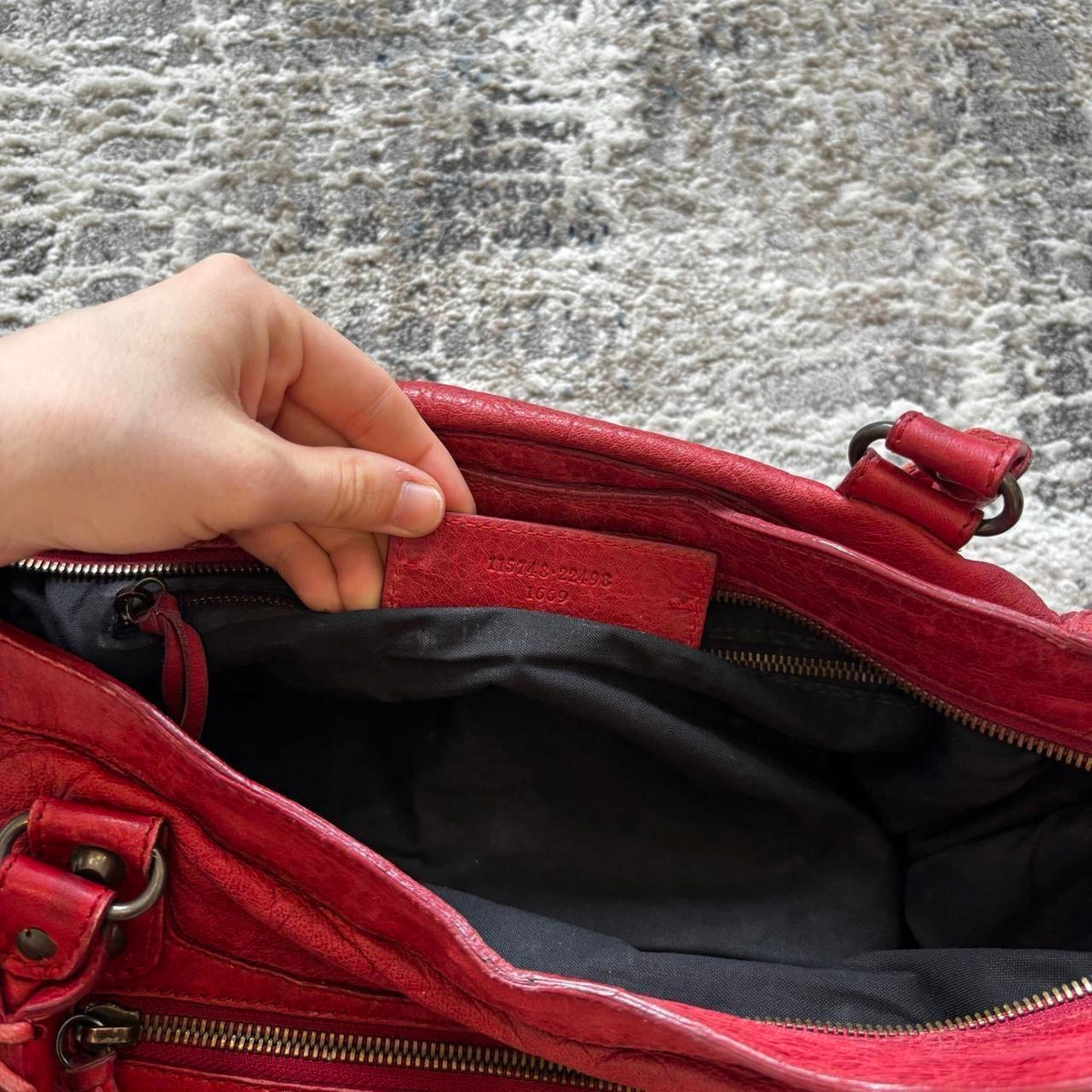 Balenciaga 2000s Red Leather City Bag